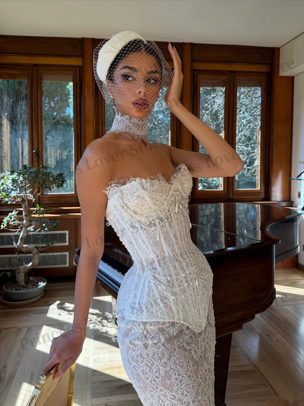 Robe de soirée blanche chic à épaules dénudées