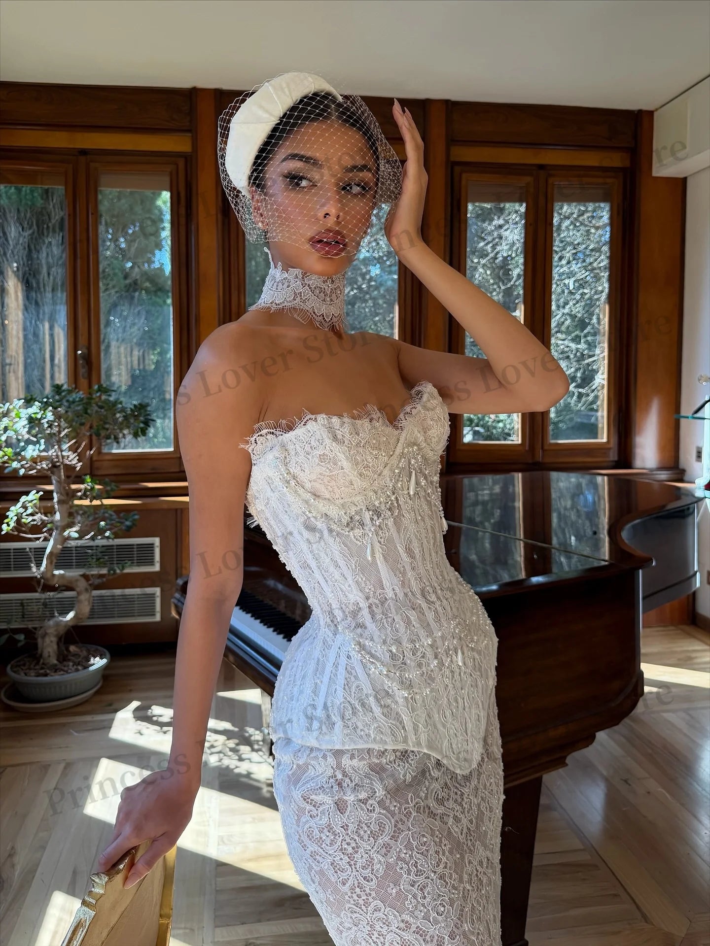 Robe de soirée blanche chic à épaules dénudées