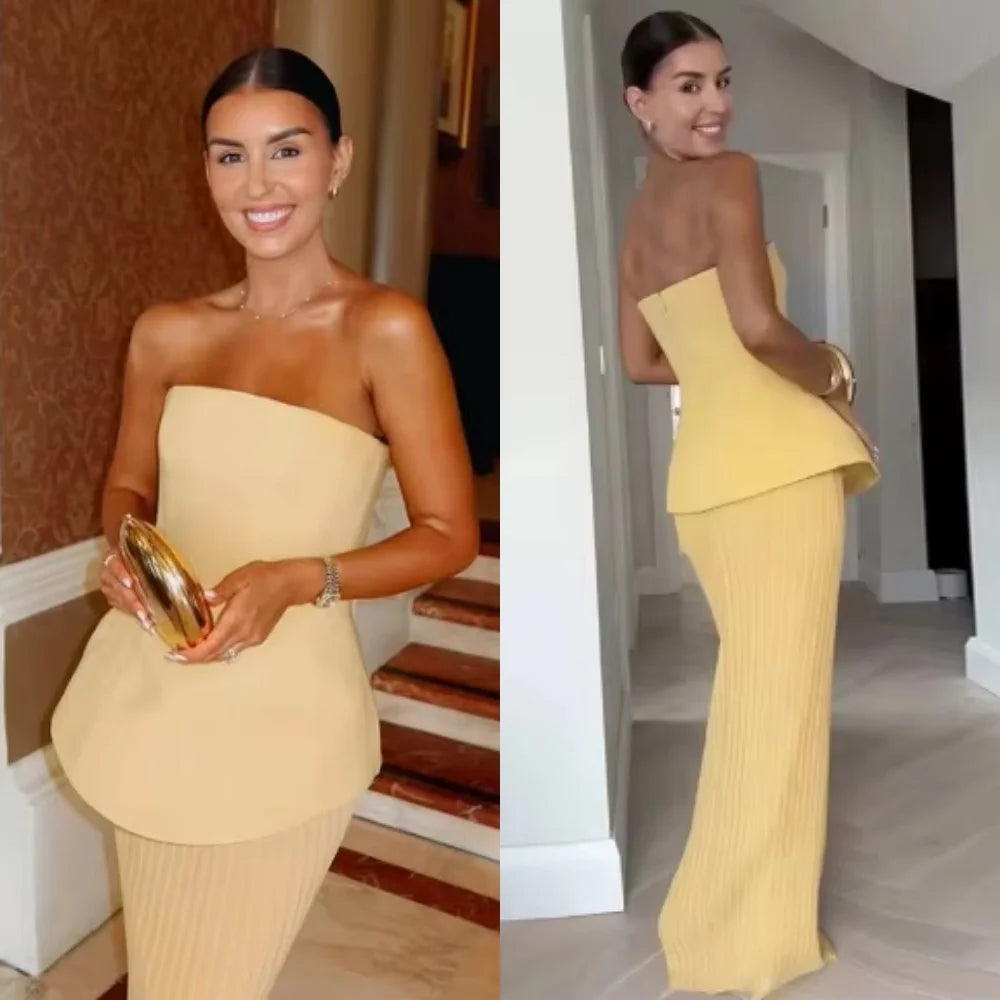 Robe Jaune Elegante