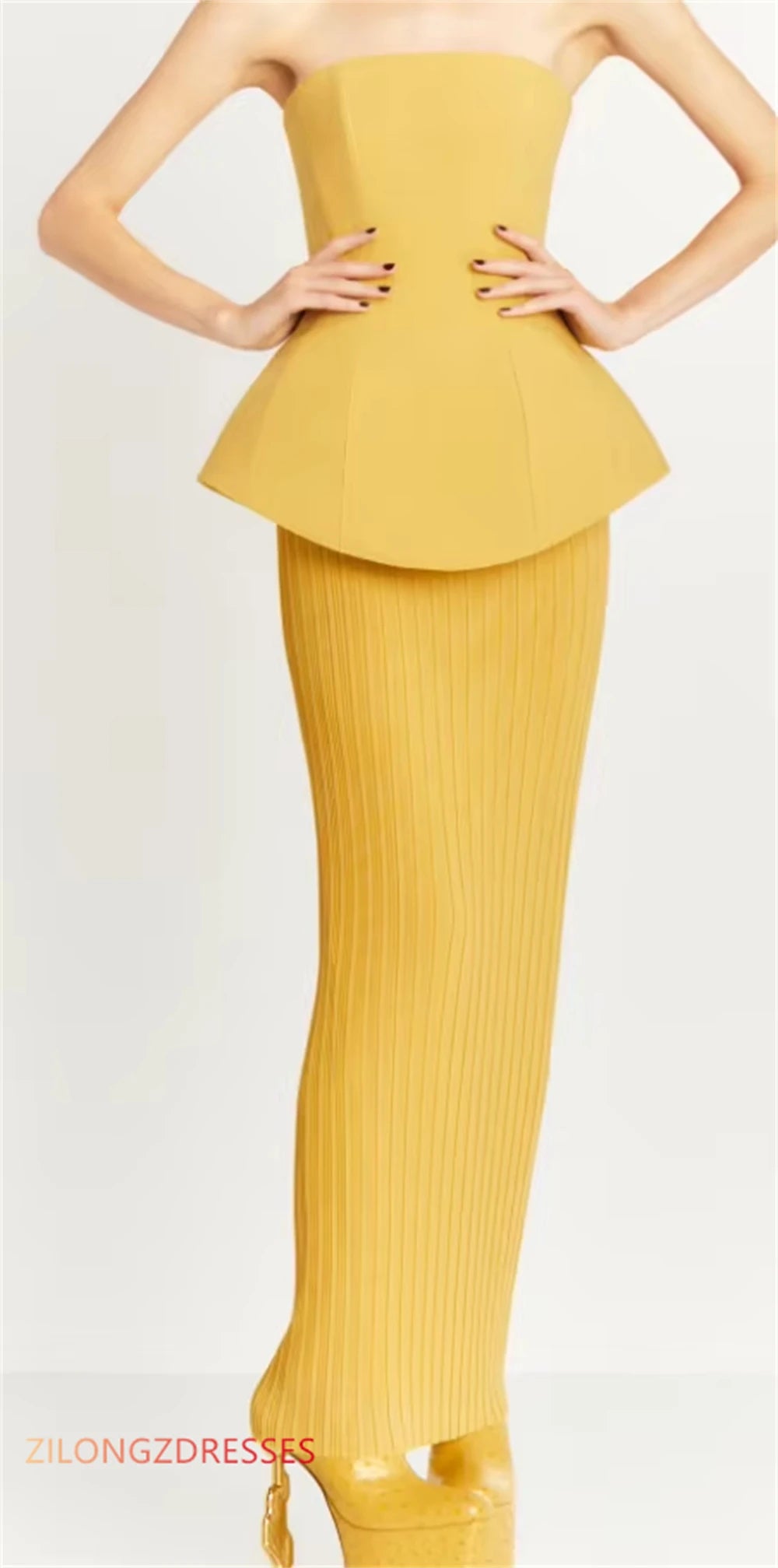 Robe Jaune Elegante