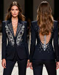 Ensemble pantalon élégant pour femme avec strass – Plusieurs couleurs