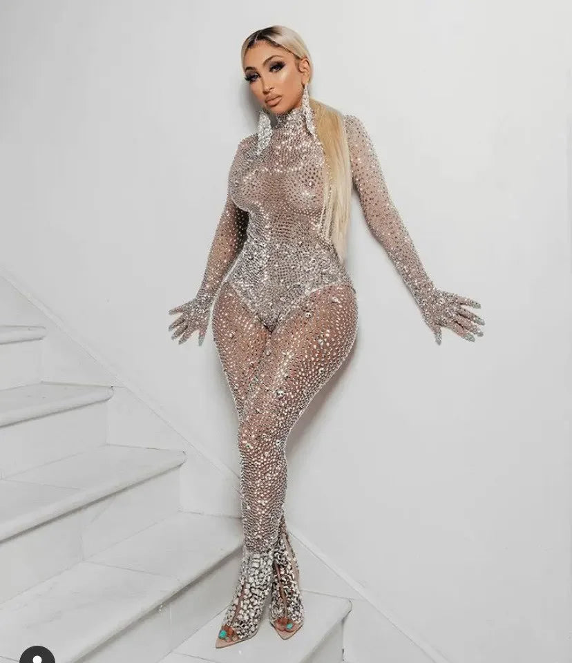 Body de Soirée Luxueux à Strass – Glamour et Élégance