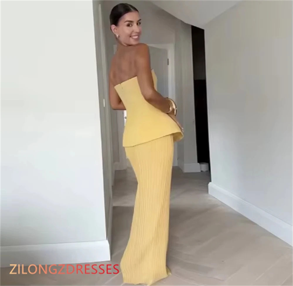 Robe Jaune Elegante
