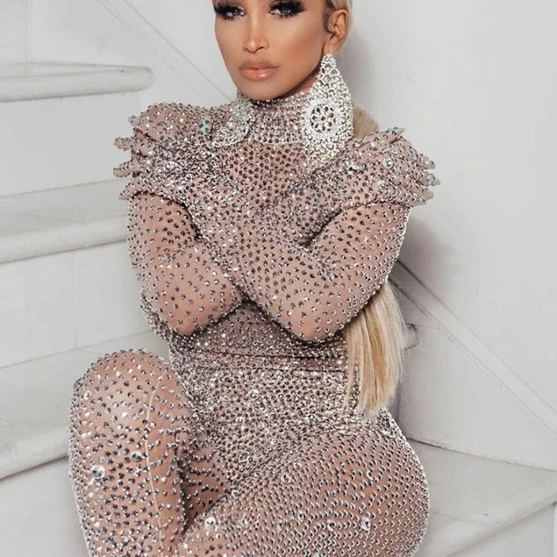 Body de Soirée Luxueux à Strass – Glamour et Élégance