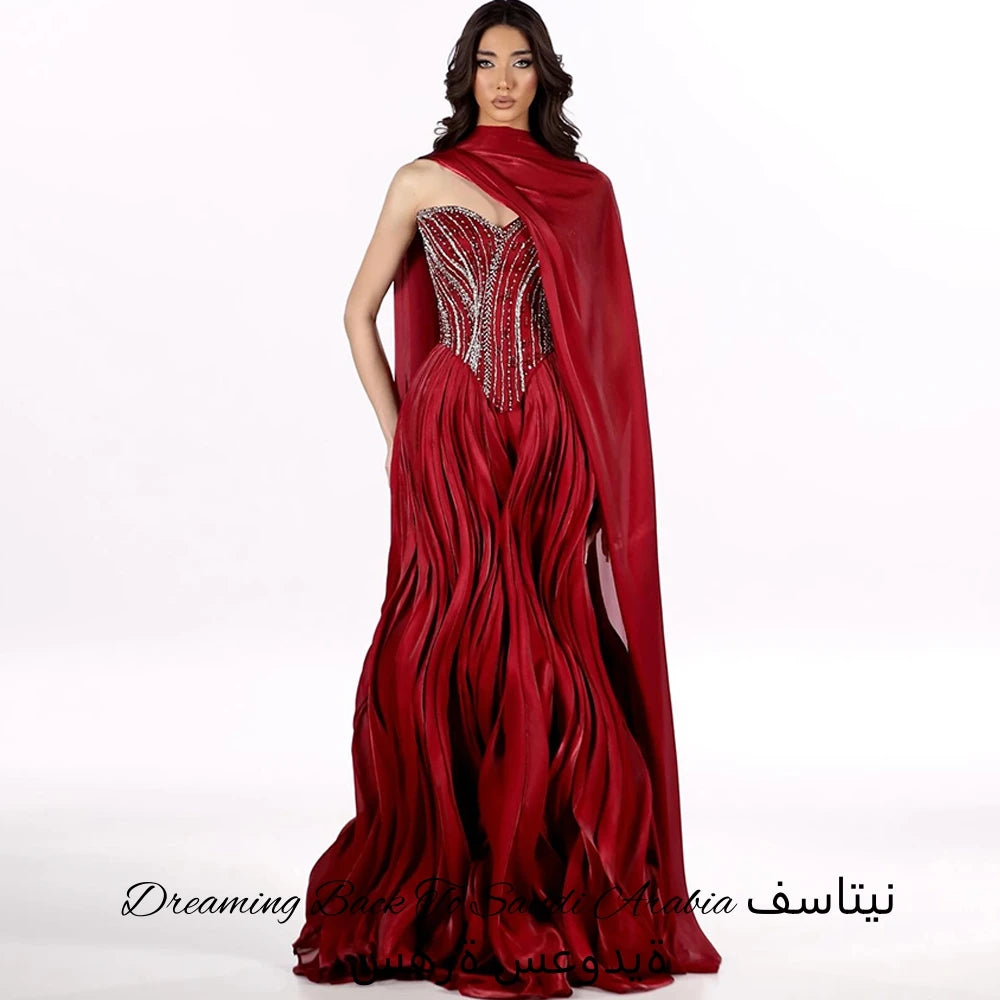 &nbsp;Robe de Soirée Rouge de Luxe – Élégance et Glamour
