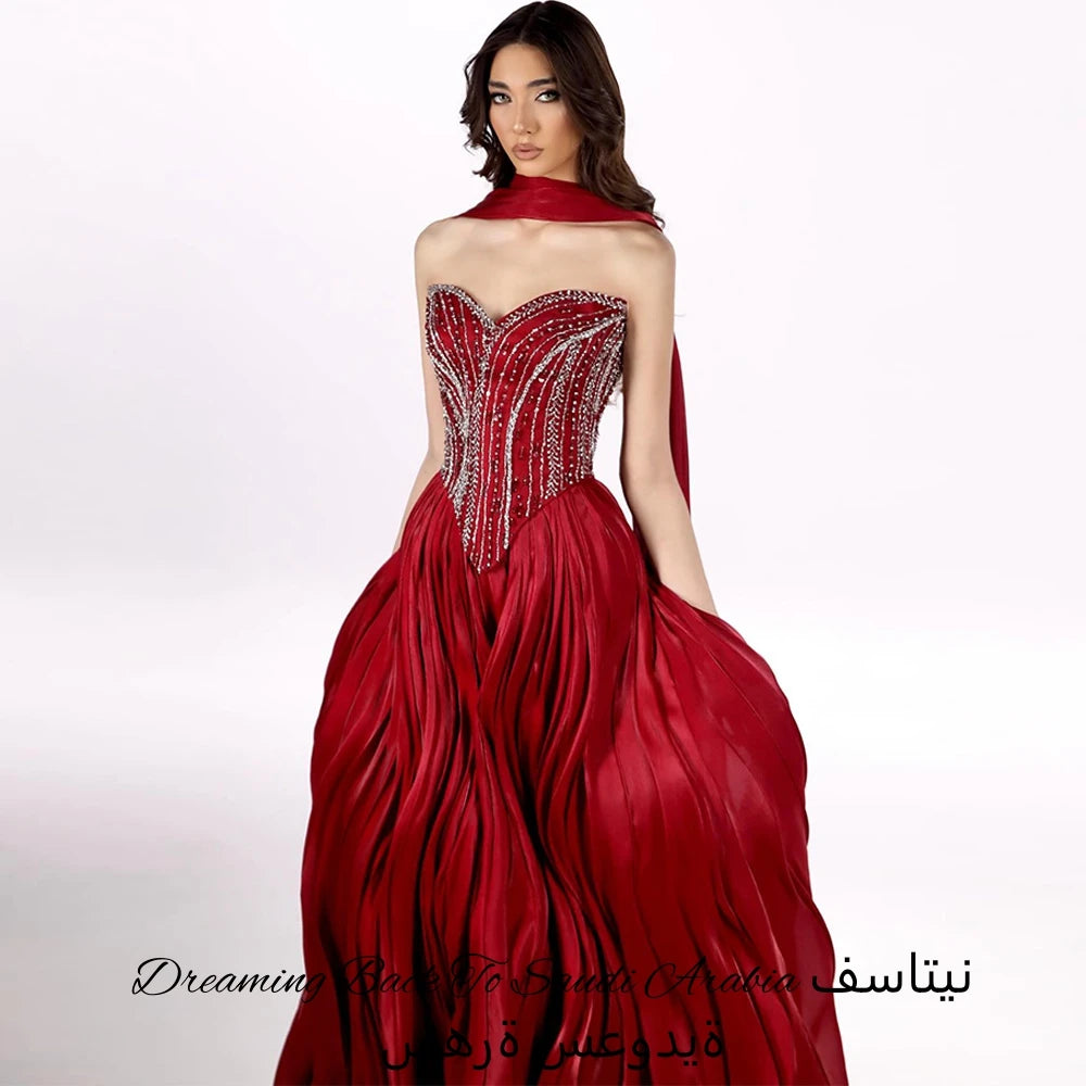 &nbsp;Robe de Soirée Rouge de Luxe – Élégance et Glamour