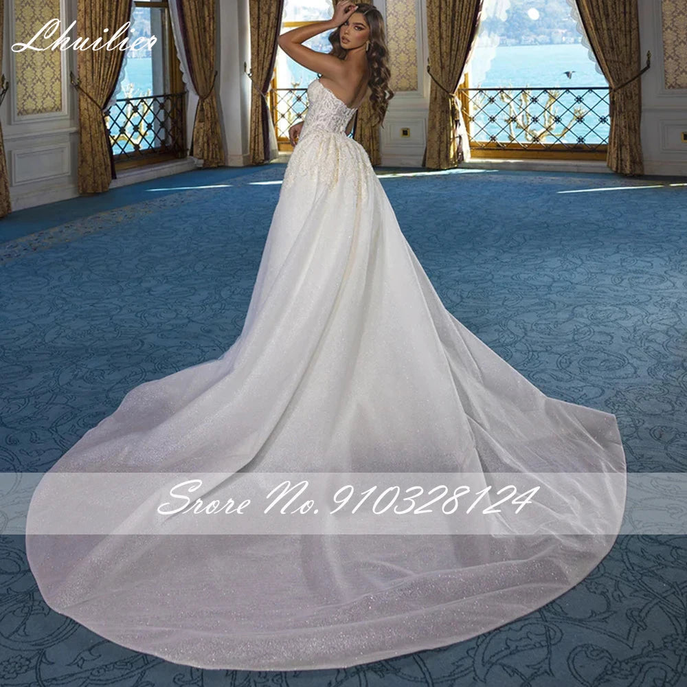 Robe de Mariée Blanche Bustier – Coupe Sirène avec Dentelle