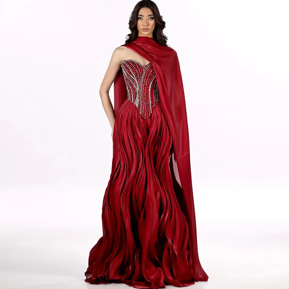 &nbsp;Robe de Soirée Rouge de Luxe – Élégance et Glamour